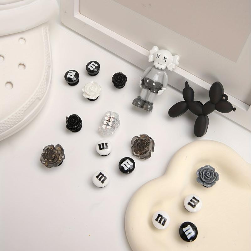 17pcs Cartoon & Flower Shoe Charms Resin Accessories
