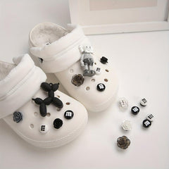 17pcs Cartoon & Flower Shoe Charms Resin Accessories