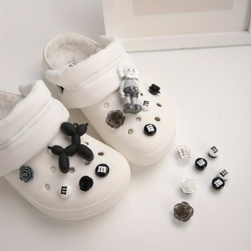 17pcs Cartoon & Flower Shoe Charms Resin Accessories