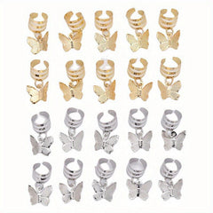 20pcs Butterfly Tassel Hair Ring Side Hair Dreadlock Accessories