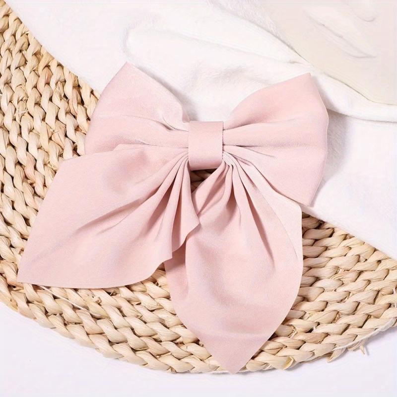 Sweet Bow Knot Hair Clip Duck Billed Clip Barrette Solid Hair Clip