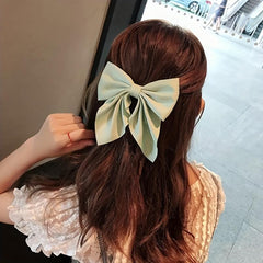 Sweet Bow Knot Hair Clip Duck Billed Clip Barrette Solid Hair Clip