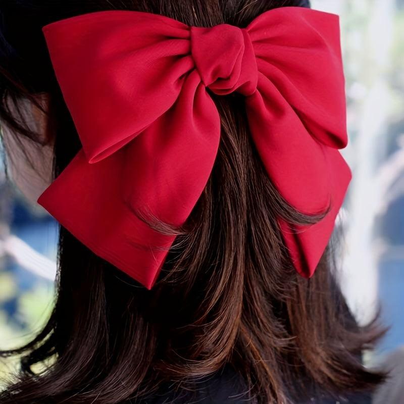 Sweet Bow Knot Hair Clip Duck Billed Clip Barrette Solid Hair Clip
