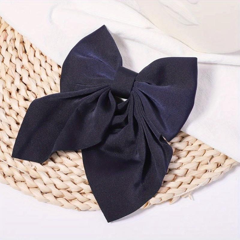 Sweet Bow Knot Hair Clip Duck Billed Clip Barrette Solid Hair Clip
