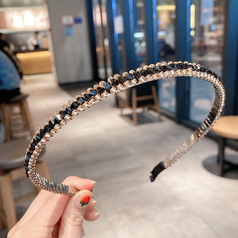 Vintage Rhinestone Hairband Thin Headband Girls Hair Accessories