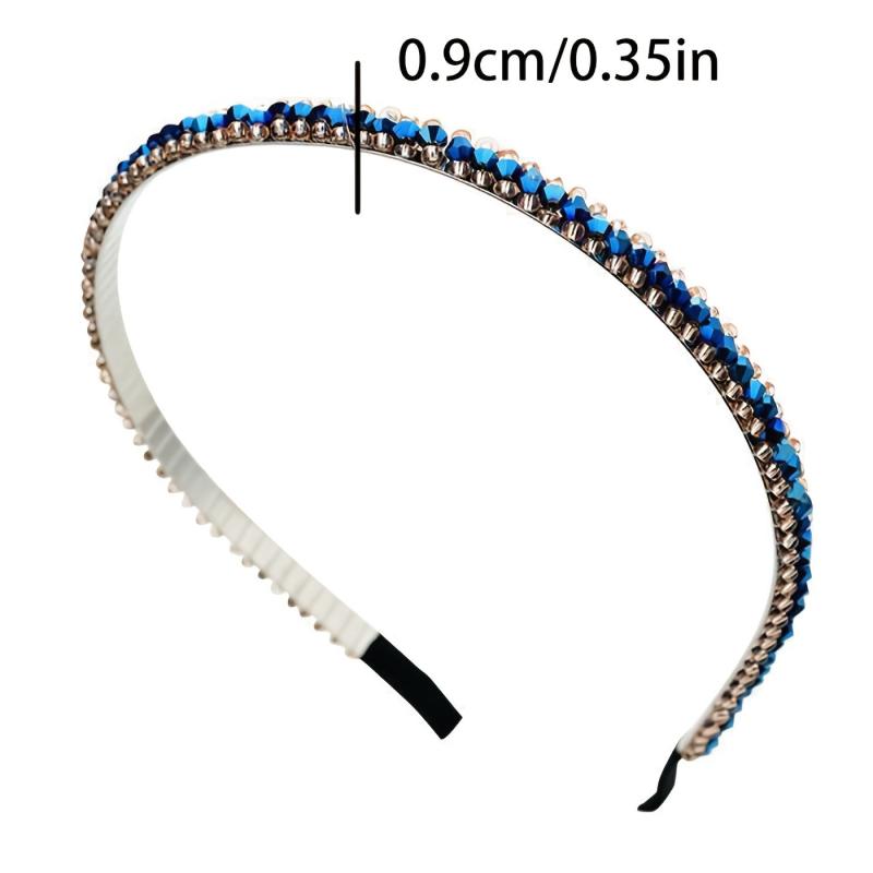 Vintage Rhinestone Hairband Thin Headband Girls Hair Accessories