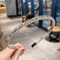 Vintage Rhinestone Hairband Thin Headband Girls Hair Accessories