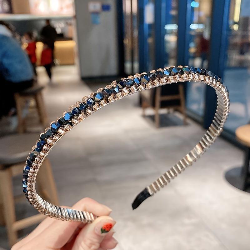 Vintage Rhinestone Hairband Thin Headband Girls Hair Accessories