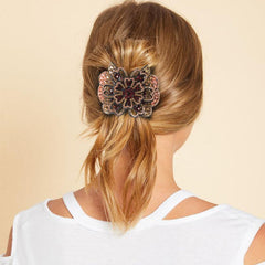 Vintage Rhinestone Flower Barrette Hair Clip for Women Girls