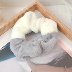 3pcs Plush Block Scrunchie Fluffy Hair Tie Minimalist Hair Accessory