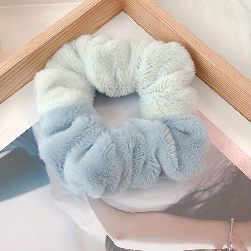 3pcs Plush Block Scrunchie Fluffy Hair Tie Minimalist Hair Accessory