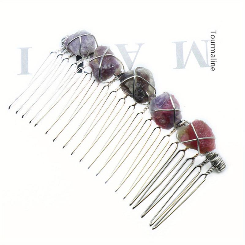 Witch's Raw Stone Hair Comb Wrap Hair Accessories
