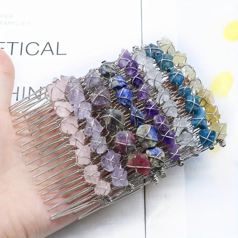 Witch's Raw Stone Hair Comb Wrap Hair Accessories