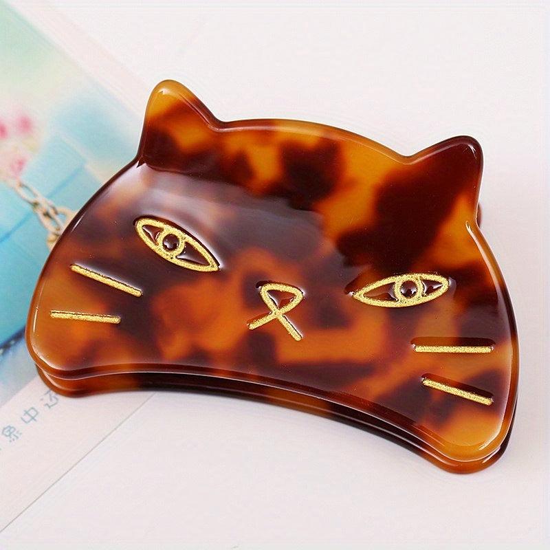 Acetic Cat Face Hair Claw Animal Clip Shark Claw Back Head Hair Ponytail