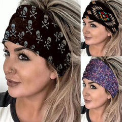 Skull Printed Wide Hairband for Halloween