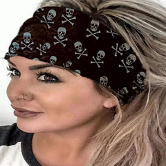 Skull Printed Wide Hairband for Halloween