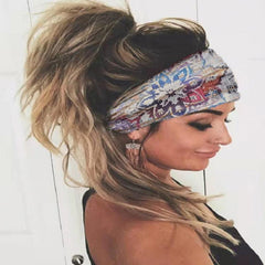 Leopard Print Stretchy Boho Style Sweatband