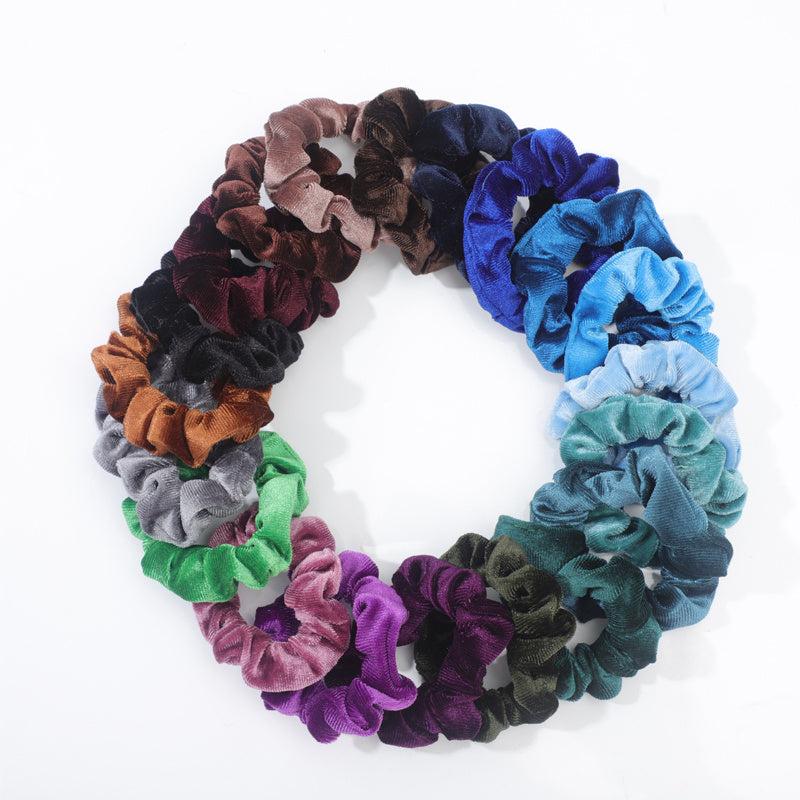 20pcs Retro Velvet Hair Scrunchies Soft Solid Scrunchie for Women Girls