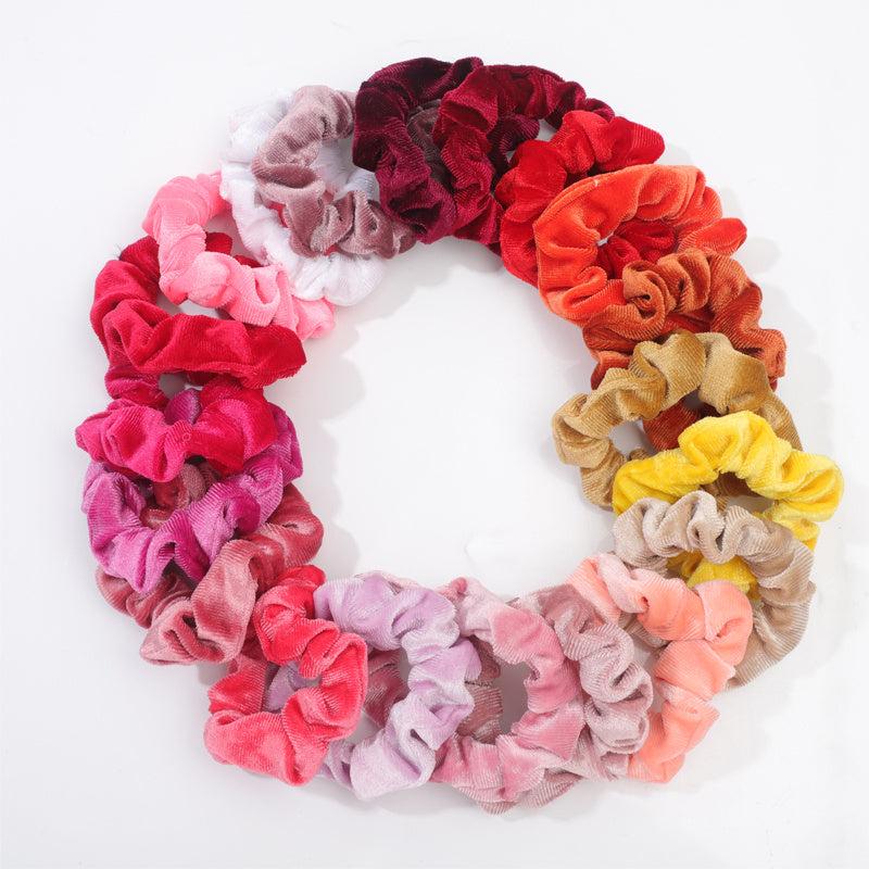 20pcs Retro Velvet Hair Scrunchies Soft Solid Scrunchie for Women Girls