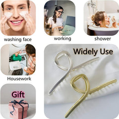 Golden Silver Metal Hair Clips For Women Big Hair Clips Nonslip Metal Hair Claw