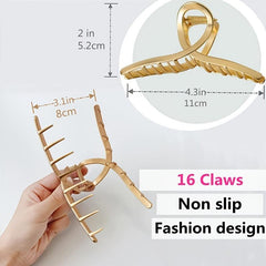 Golden Silver Metal Hair Clips For Women Big Hair Clips Nonslip Metal Hair Claw