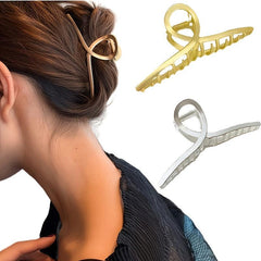 Golden Silver Metal Hair Clips For Women Big Hair Clips Nonslip Metal Hair Claw