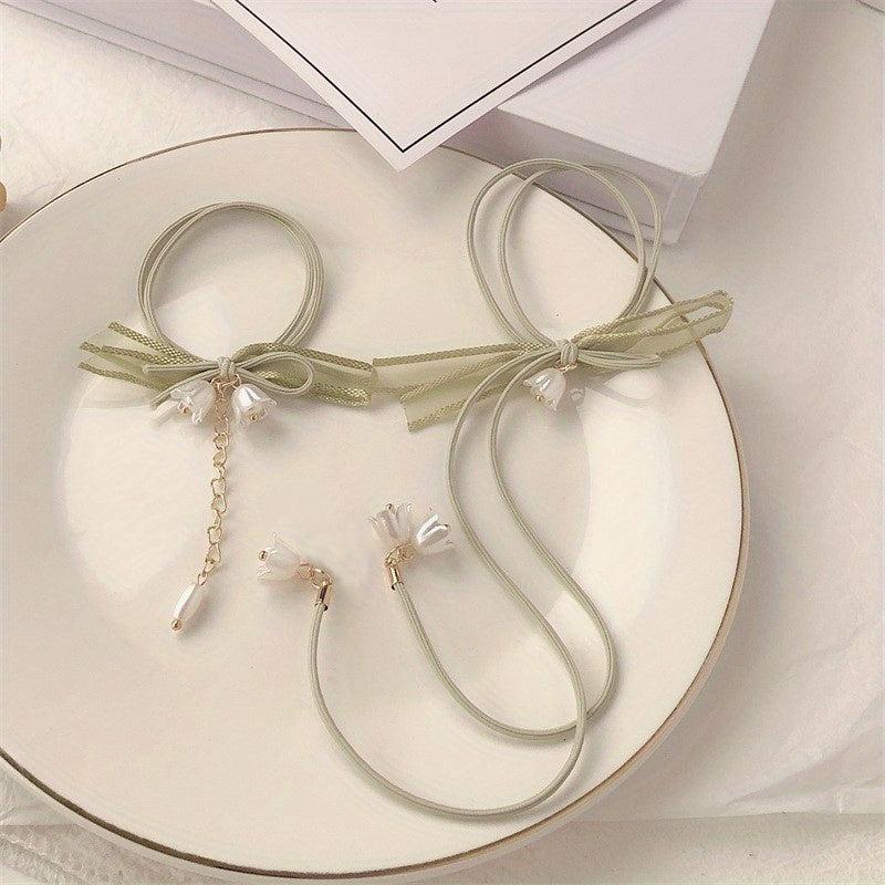 Elastic Bell Orchid Hair Tie Ribbon Hair Accessories