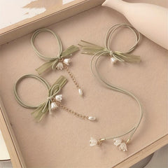 Elastic Bell Orchid Hair Tie Ribbon Hair Accessories