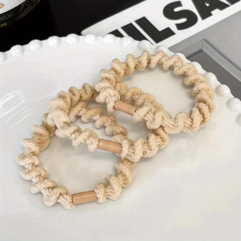 5pcs Plush Spiral Pattern Hair Tie Elastic Hair Rope Hair Accessories
