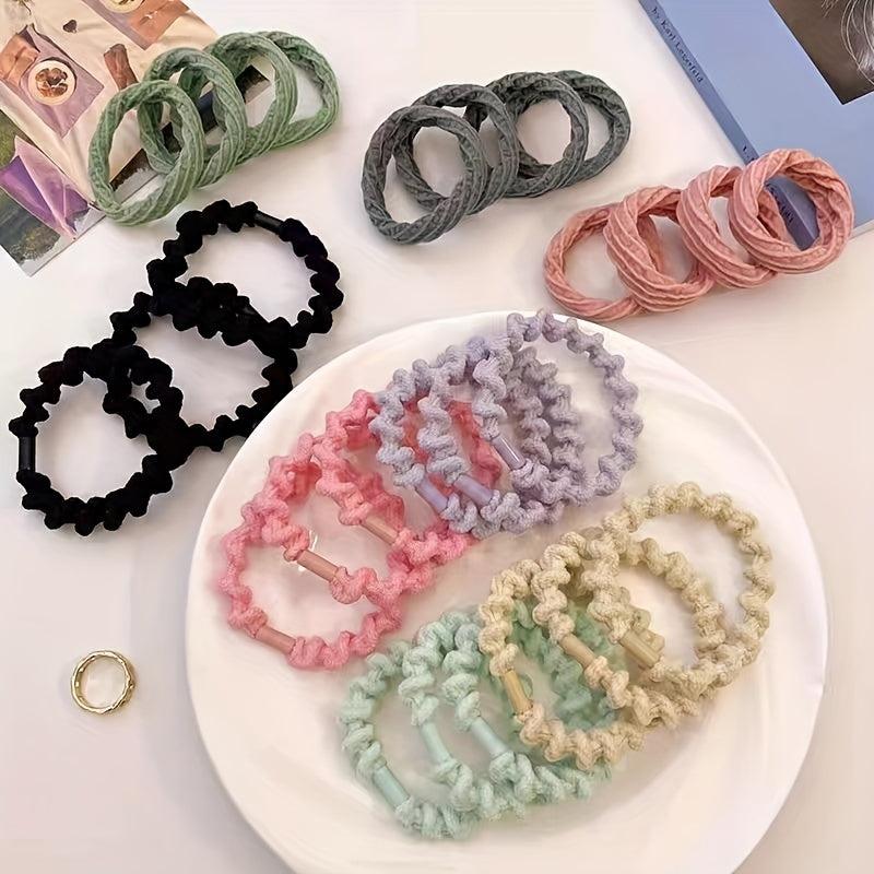 5pcs Plush Spiral Pattern Hair Tie Elastic Hair Rope Hair Accessories