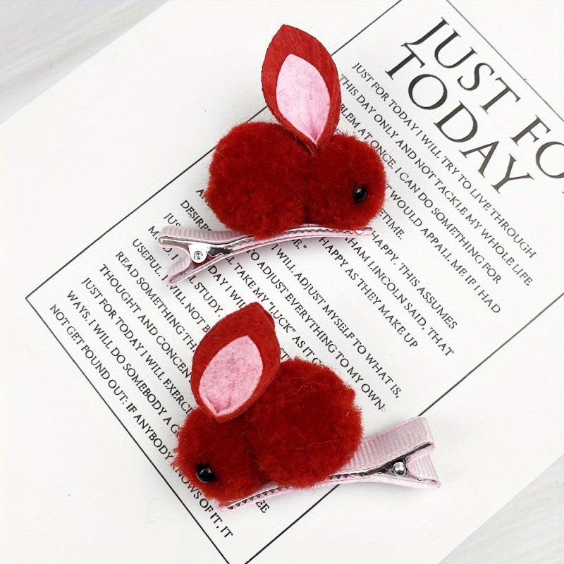 Plush Rabbit Hair Clip Duckbill Non Slip Hair Decoration