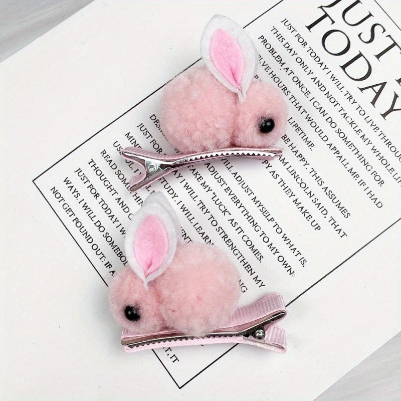Plush Rabbit Hair Clip Duckbill Non Slip Hair Decoration