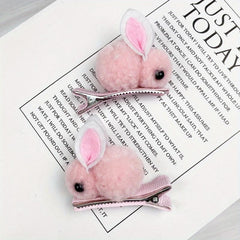 Plush Rabbit Hair Clip Duckbill Non Slip Hair Decoration