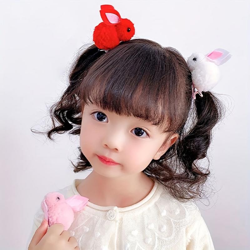 Plush Rabbit Hair Clip Duckbill Non Slip Hair Decoration