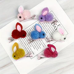 Plush Rabbit Hair Clip Duckbill Non Slip Hair Decoration