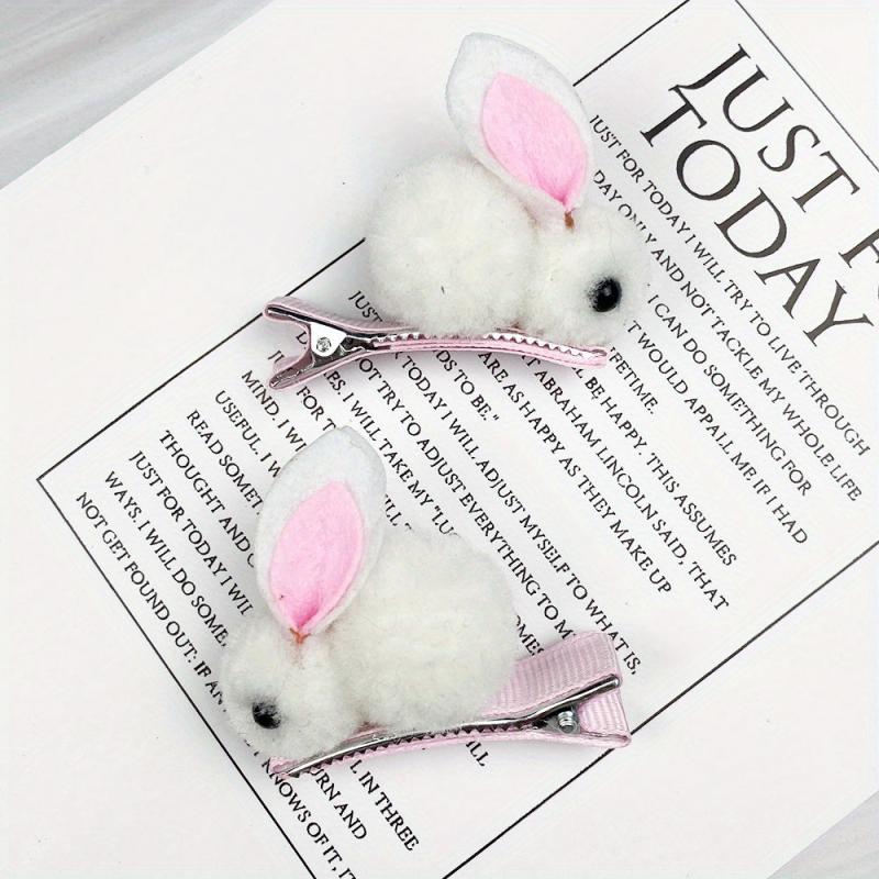 Plush Rabbit Hair Clip Duckbill Non Slip Hair Decoration