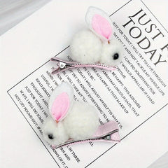 Plush Rabbit Hair Clip Duckbill Non Slip Hair Decoration