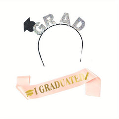Graduation Hair Band with Graduated Printed Sash for Graduation Party
