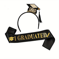 Graduation Hair Band with Graduated Printed Sash for Graduation Party
