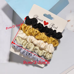 6pcs Colorful Elastic Hair Ties Hair Rope Hair Accessories For Women Girls