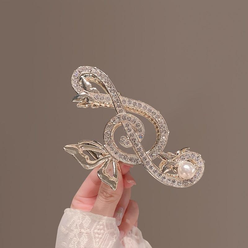 Musical Note Fairy Rhinestone Hair Claw
