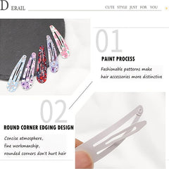 Colorful Metal Snap Hair Barrettes HairPin