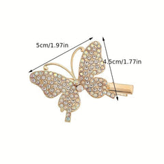 2pcs Rhinestone Butterfly Hair Clip for Women