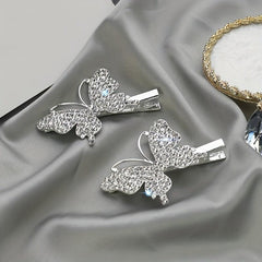 2pcs Rhinestone Butterfly Hair Clip for Women