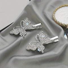 2pcs Rhinestone Butterfly Hair Clip for Women