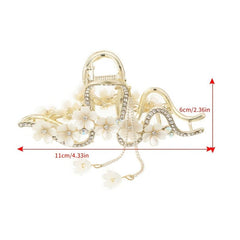 S Shaped Hair Clip Crab Rhinestone Flower Lily Of The Valley Hair Claw
