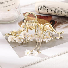 S Shaped Hair Clip Crab Rhinestone Flower Lily Of The Valley Hair Claw