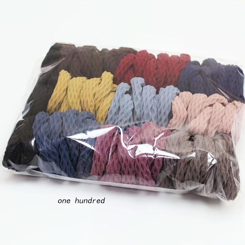 100pcs Colorful Small Elastic Hair Bands Ponytail Holder Rubber Bands