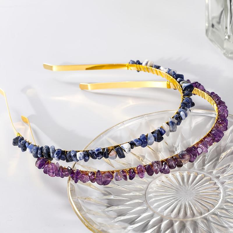 Crystal Quartz Headband Amethyst Hair Accessories Mermaid Tiara Princess Crown