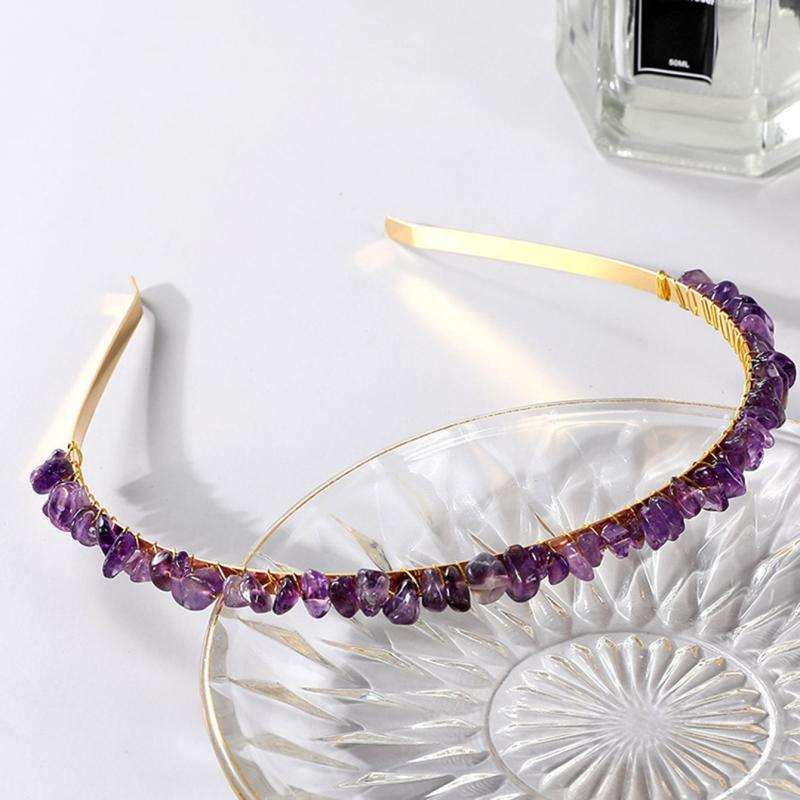 Crystal Quartz Headband Amethyst Hair Accessories Mermaid Tiara Princess Crown